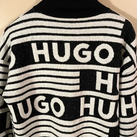 HUGO Boss Sisminy Logo-Jacquard Knit Dress size Medium